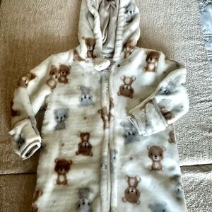 Baby Gear White and Brown Teddy Bear Hoodie